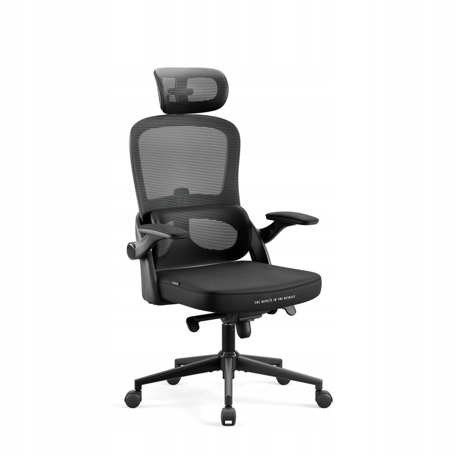 DIABLO CHAIRS V-LIGHT Ergonomischer Bürostuhl in Schwarz mit Netzgewebe, Kopfstütze und Armlehnen - Bild 2