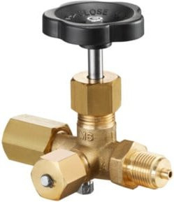 Oventrop Manometerabsperrventil MS/Niro DN 15 in Messing Gold mit Spannmuffe und Prüfzapfen 1/2 Zoll - Bild 1