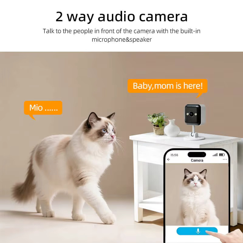 FUNOVATION WLAN-Innensicherheitskamera in Weiß mit 1080P Auflösung, Nachtsicht, Zwei-Wege-Kommunikation und KI-Bewegungserkennung für Personen und Haustiere sowie App-Steuerung - Bild 5