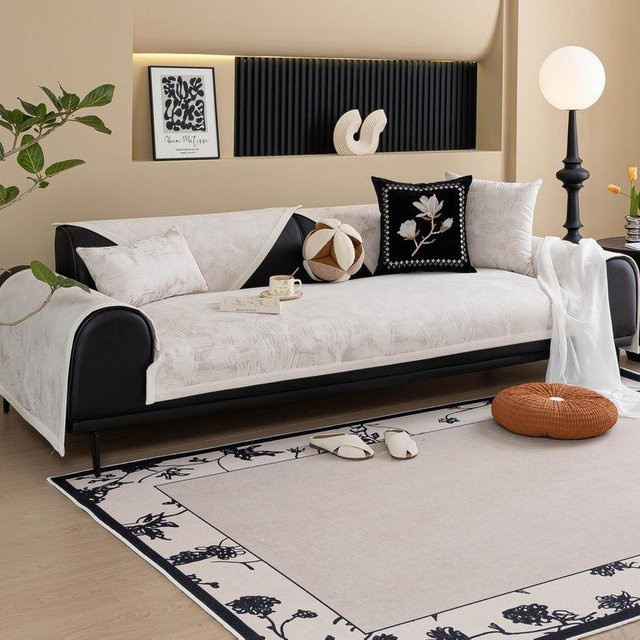 Super Six Chenille Sofa Kissen als universelle Staubschutzhülle, weiches Sitzkissen und Abdeckdecke, B/T/H: 70 x 70 x 70 cm - Bild 1