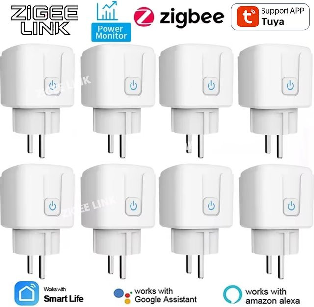 Shine-tale Zigbee Smart Plug EU 16A/20A Smart-Steckdose mit Stromüberwachung, Zeitsteuerung und Sprachsteuerung, kompatibel mit Tuya, Alexa und Google Home, Farbe: Weiß - Bild 1