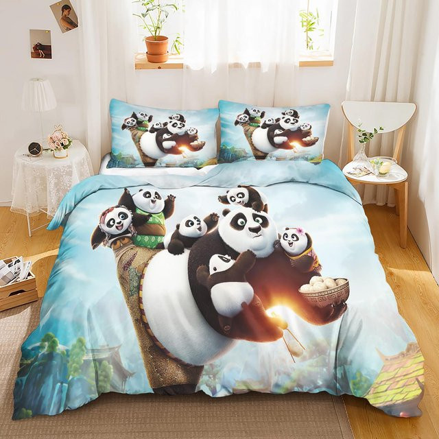 Flylo Bettwäsche Set Kung Fu Panda Po mit Bettdecke und Kissenbezug, Mehrfarbig, B/H: 228 x 228 cm - Bild 1