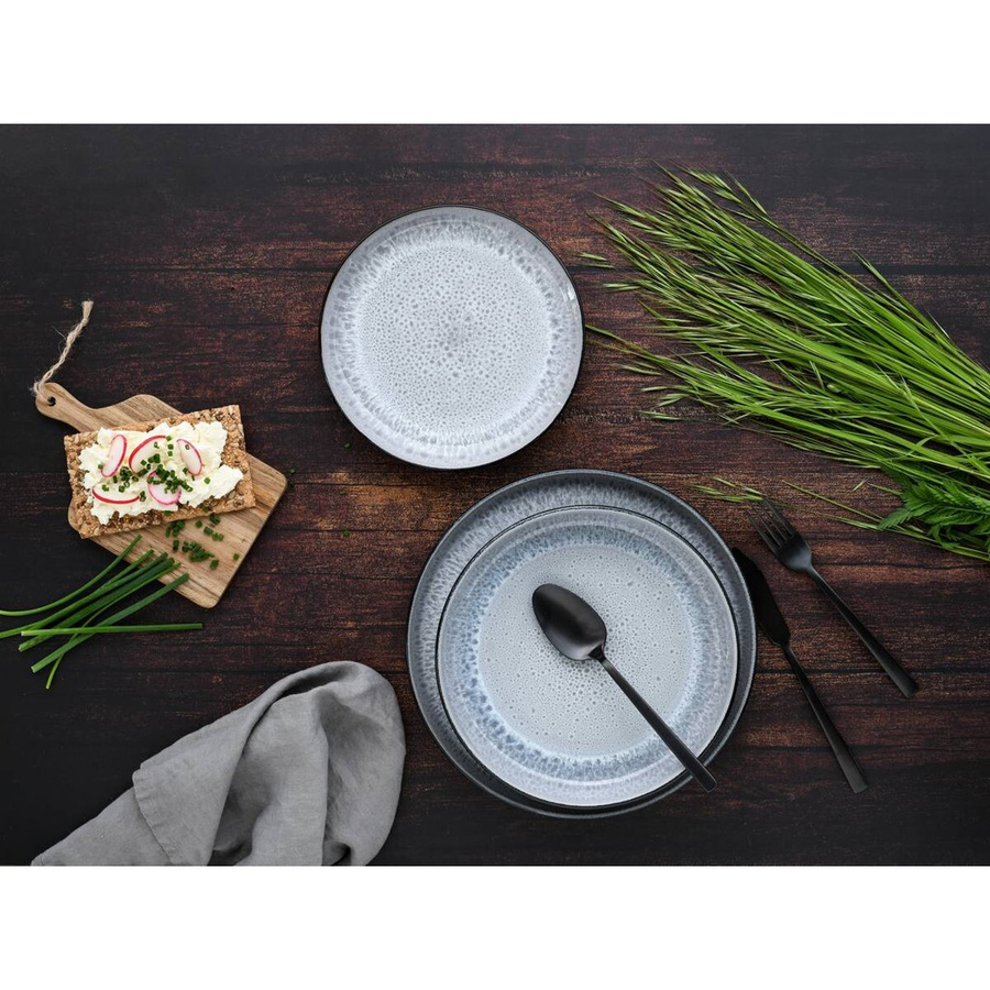 CreaTable Geschirrset Nordic Fjord Frost, 18-teiliges Tafelservice aus Steinzeug in Grau und Blau - Bild 6