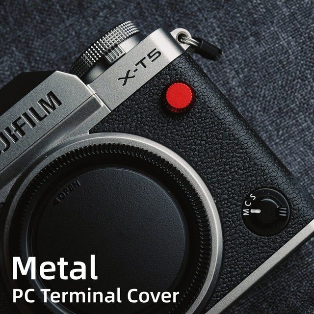 Fujifilm Metall Staubschutzkappe für Blitz- und PC-Sync-Anschlüsse in Schwarz oder Rot für X-T2 T3 T4 T5 XT2 XT3 XT4 XT5 H1 XH1 GFX50S GFX50 Kamera-Zubehör - Bild 1