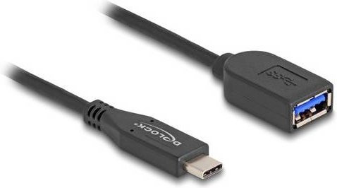 Delock USB-C auf USB-A Kabel in Schwarz, Länge: 0,25 m, Artikelnummer 60567 - Bild 1