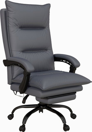 Vinsetto Bürostuhl mit Massagefunktion in Hellgrau, höhenverstellbarer Executive Chair mit Fußstütze und Kopfstütze für Büro und Homeoffice