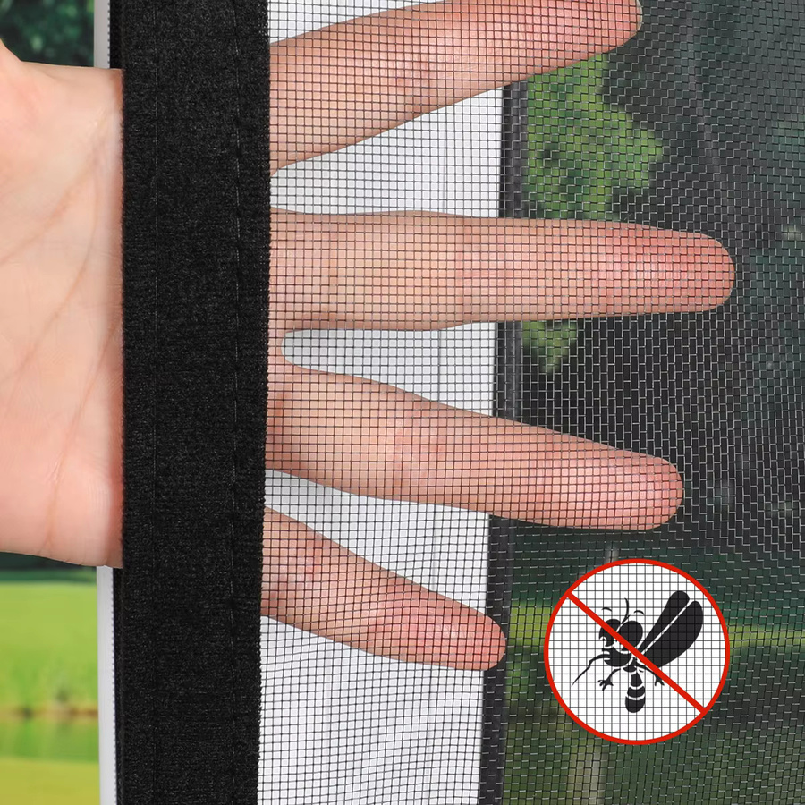 TranquilTouch Anti-Mücken-Netz als Fenstergitter-Ersatz mit Klettverschluss, Schwarz - Bild 4