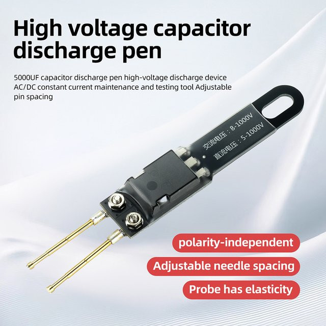 Aideepen Kondensator-Entladestift mit einstellbarem Pin-Abstand in Schwarz für elektronische Reparaturen und Stromschlagschutz - Bild 1
