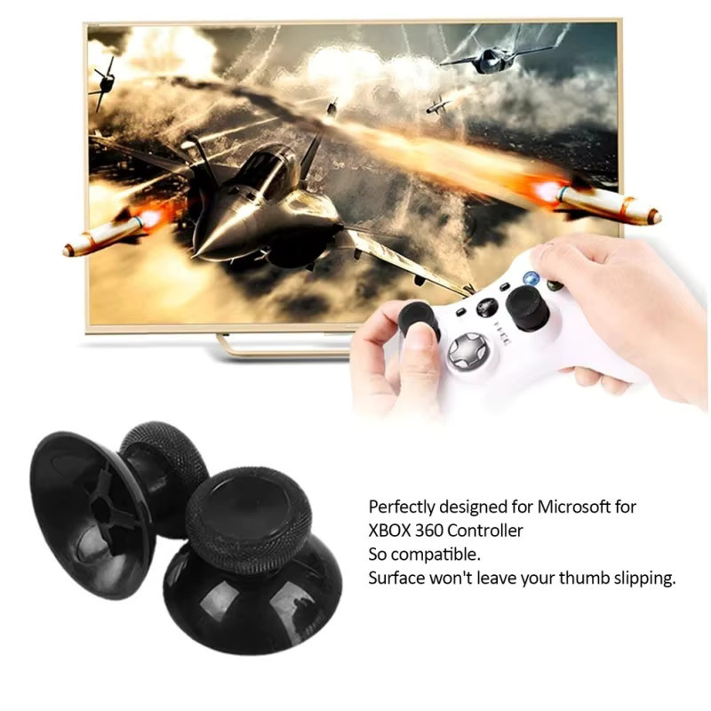 KYVG 10er Set Ersatz Analog Thumbsticks mit Grip Cap Abdeckung in Schwarz für PS5, PS4 Pro Slim, Xbox One und Xbox 360 - Bild 4
