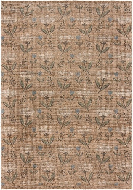 Jute-Teppich Kadima Design floral in Beige und Braun, B/T: 160 x 230 cm - Bild 1