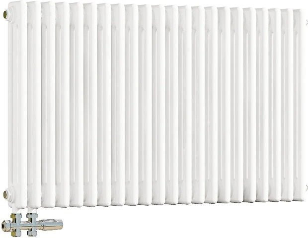 Duschparadies Heizkörper für Warmwasserbetrieb Weiß B: 60 cm, H: 101 cm, 3 Säulen - Bild 1