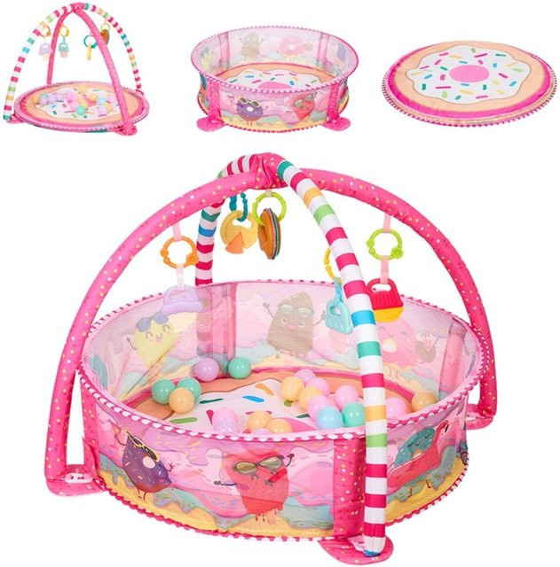 Kikka boo Spielbogen Krabbeldecke mit 30 Bällen rosa pink - Bild 1
