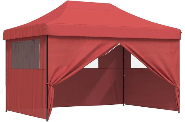 vidaXL Party-Zelt aus Oxford-Stoff und Stahl in Bordeauxrot, B/T/H: 279 x 410 x 315 cm - Bild 1