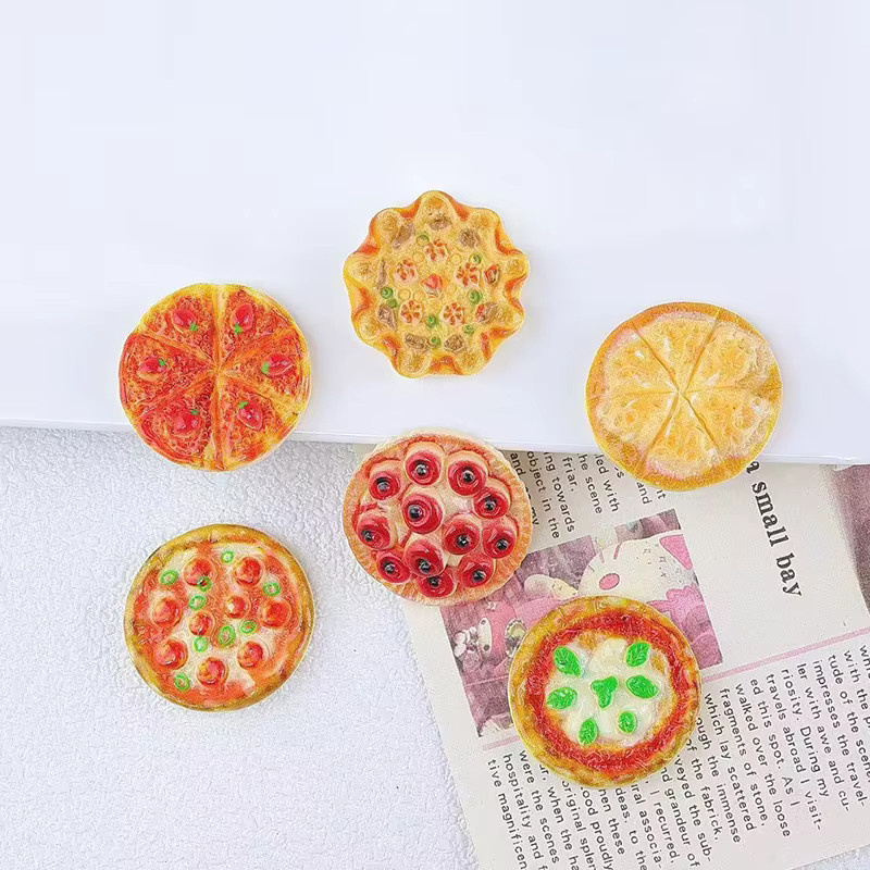 6 Stück Cartoon-Pizza-Kühlschrankmagnete von Mognot aus Harz in Multicolour zur Dekoration von Fotowänden und Küchenoberflächen - Bild 2