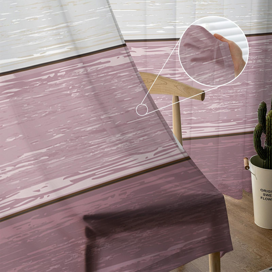 Vintage Bauernscheune Transparente Tüll Voile Vorhänge in Marinegrün und Lila Farbverlauf, Breite: 135 cm, Höhe: 115 cm - Bild 2