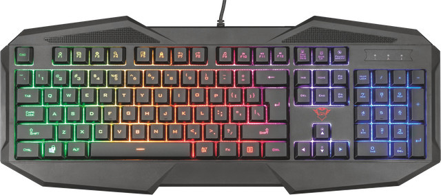 Trust GXT 830 Avonn Gaming-Tastatur mit RGB-LED, Membran-Schlüsselschaltern und USB-Anschluss in Schwarz und Multicolour (QWERTZ DE) - Bild 1