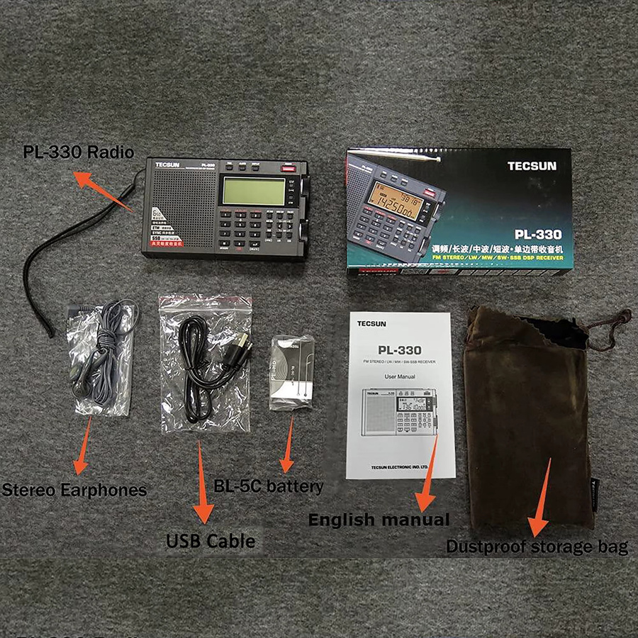 Tecsun PL330 Tragbares Vollband-Radio mit hoher Empfindlichkeit in Schwarz (FM/MW/SW/LW/SSB/DSP) - Bild 3