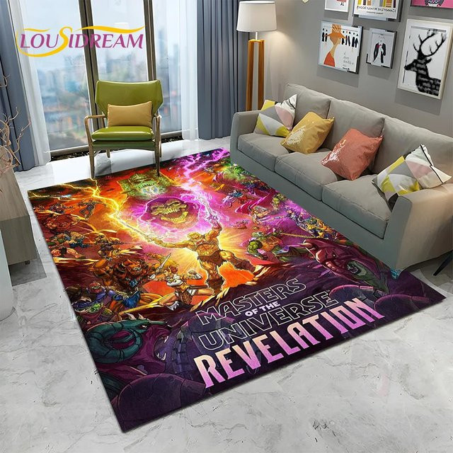 HGHT He Man Masters of the Universe 3D Retro Cartoon Teppich, rutschfeste und waschbare Fußmatte für Wohnzimmer, Schlafzimmer oder Kinderzimmer, B/T: 60 x 40 cm, Mehrfarbig - Bild 1