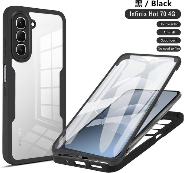 Schutzhülle für Vivo V70 FE, 360 Grad Ganzkörper-Schutz, doppelseitige Hülle in Schwarz oder Transparent - Bild 1