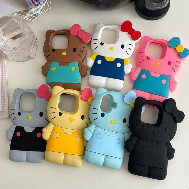 Hello Kitty Silikon-Handyhülle im koreanischen INS-Stil für Apple iPhone 11 bis 17 Pro Max, Farbe: Weiß - Bild 1