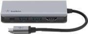 Belkin CONNECT 4-in-1 Multiport-Hub USB-C mit HDMI 4K UHD und USB-A in Grau/Silber (AVC006BTSGY) - Bild 2