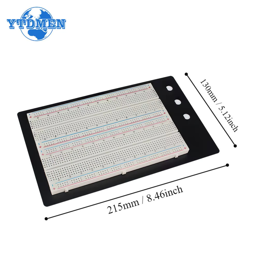 YTDMEN ZY-204 Steckbrett mit 1660 Punkten, 4-Bus-Testplatine für Breadboard-Verbindungen, Weiß - Bild 3