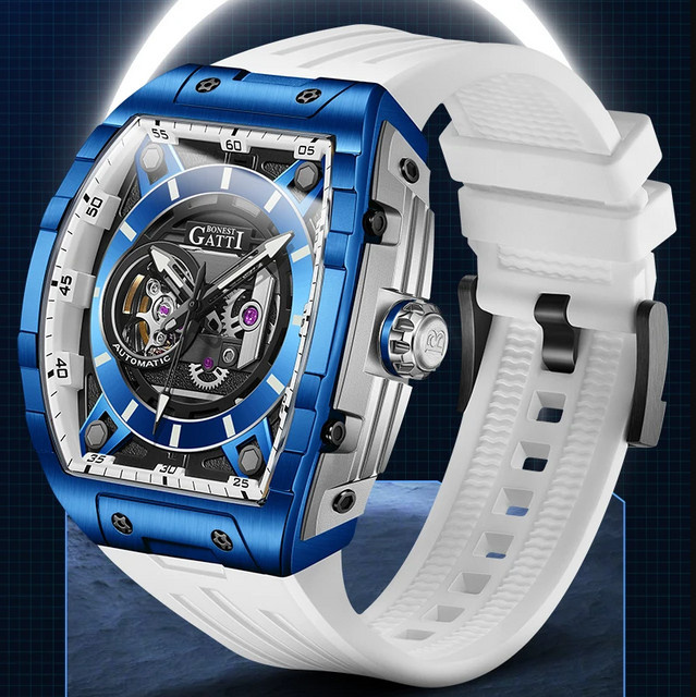 BONEST GATTI Armbanduhr Automatik, Tonneau, Edelstahl, Saphirglas, 46 mm, Herren - Bild 1