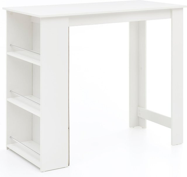 Moderner Bartisch in Weiß aus Spanplatte, Rechteckig, B/T/H: 107,0 x 40,0 x 29,0 cm - Bild 1