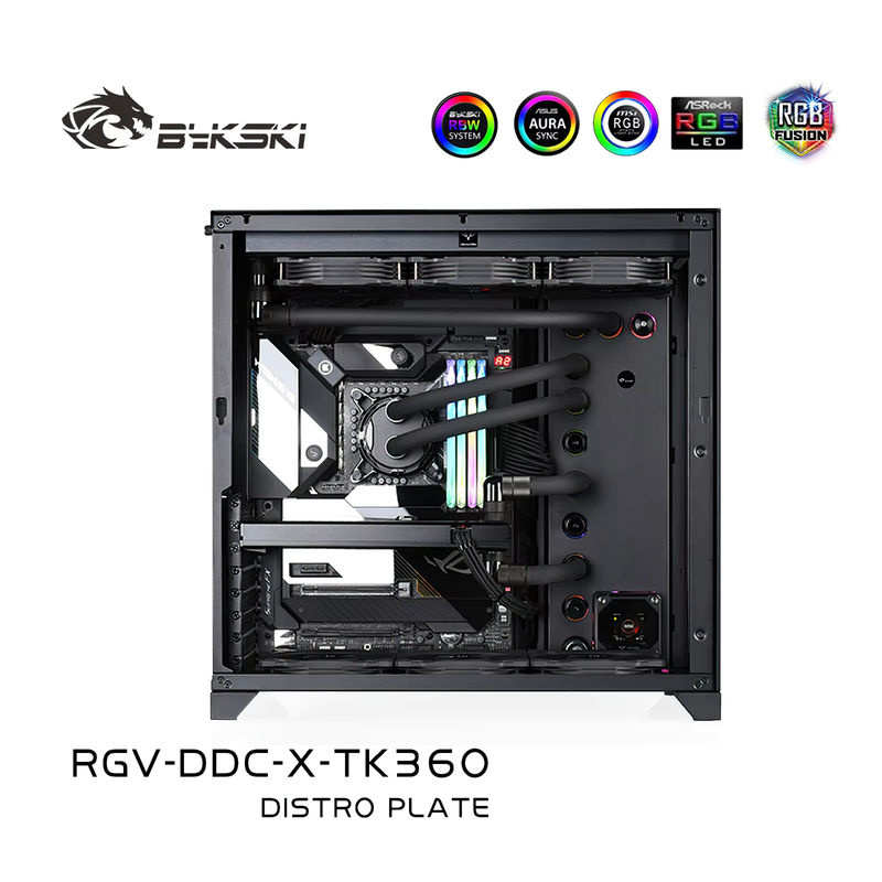Bykski RGB Wasserkühlung Reservoir Tank und Universal Verteilerplatte in Schwarz RGV-DDC-X-TK120/240/360 - Bild 2