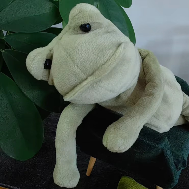 XUYUAN Kawaii Frosch Ornament trauriger Frosch als Heimdekoration und Schreibtischzubehör B/T/H: 18 x 18 x 18 cm - Bild 4