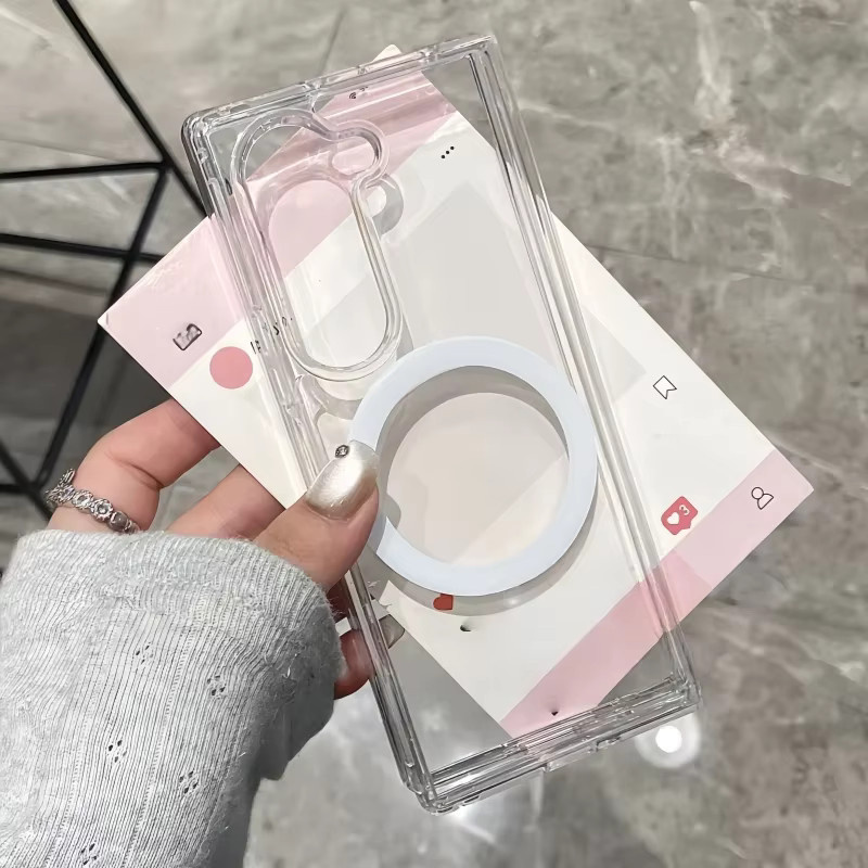 Transparente Acrylhülle für Samsung Z Fold Flip 7, 6, 5, 4, 3 – Stoßfeste und ultraklare Schutzhülle mit Unterstützung für kabelloses Laden - Bild 2