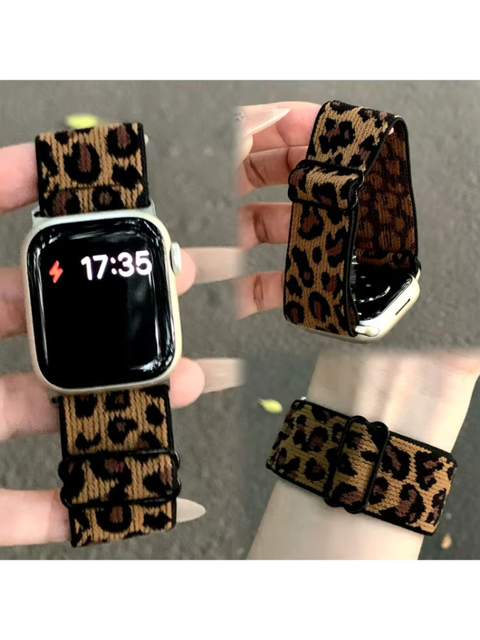 PEO Uhrenarmband Nylon, Leoparden, kompatibel mit Apple Watch - Bild 6