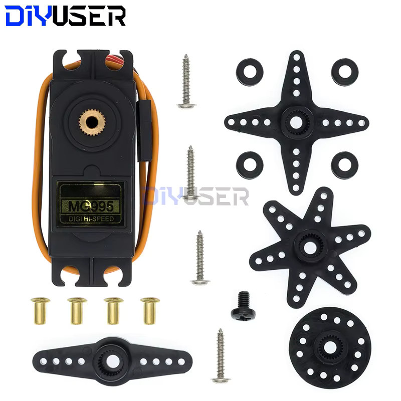 DIYUSER Digitaler MG996R Servo mit Metallgetriebe in Schwarz für RC Modellbau, Autos, Hubschrauber und Boote - Bild 1