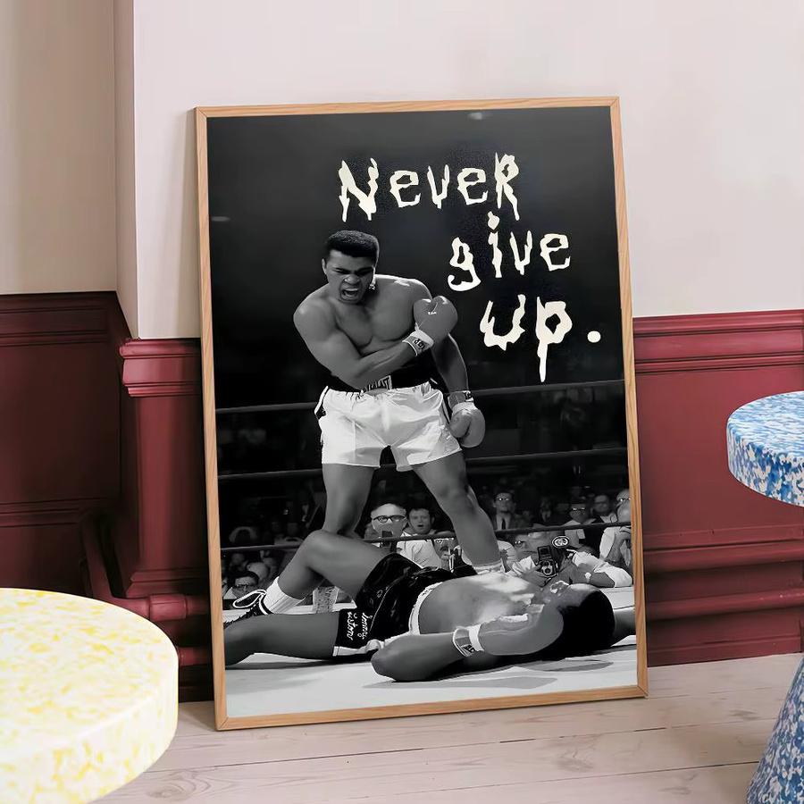 Retro Motivationsposter Mike Tyson und Muhammad Ali als Aufkleber aus Papier in Braun, B/H: 15 x 15 cm - Bild 5