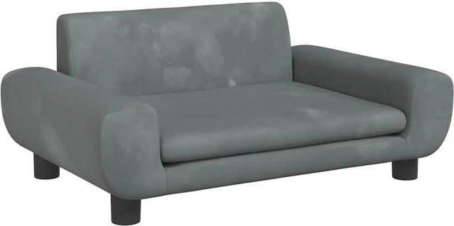 vidaXL Hundebett Sofa aus Samt in Dunkelgrau, B/T/H: 70 x 45 x 33 cm - Bild 1