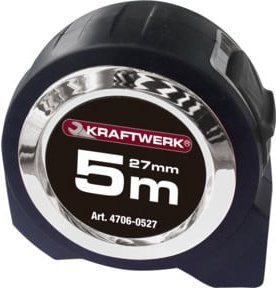 Kraftwerk Profi-Rollmeter in Gelb-Schwarz mit 5 m Länge und 27 mm Breite - Bild 1
