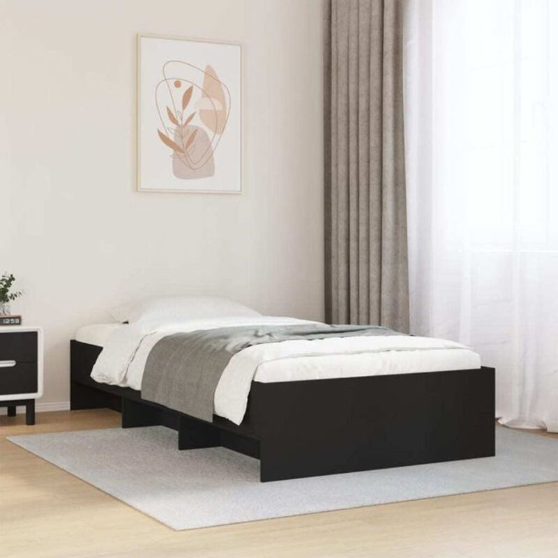 Vidaxl Funktionsbett aus Holzwerkstoff in Schwarz, B/T/H: 90 x 190 cm - Bild 1