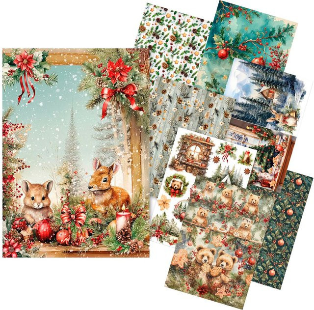 Ciao Bella Motiv-Strohseide Sortiment Cosy Christmas, 8er-Set, Multicolor - Bild 1