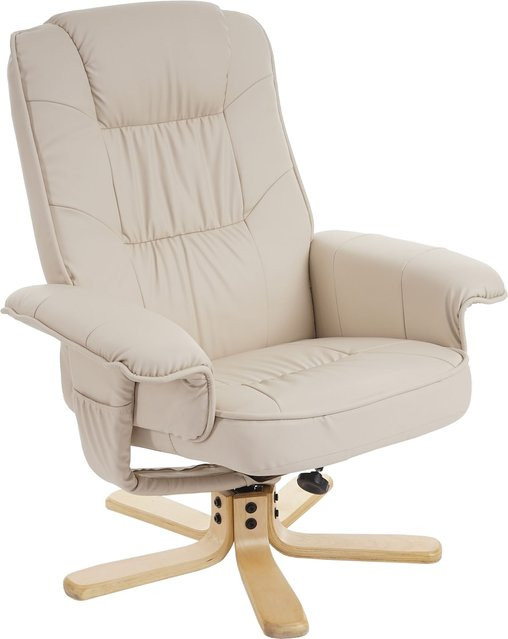 MCW Relaxsessel H56 in Creme aus Kunstleder mit 360 Grad Drehsitz und Armlehnen - Bild 1