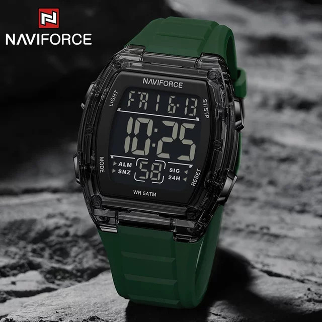 NAVIFORCE Digitaluhr, Herren, Kunststoff, Edelstahl, Schwarz, Eckig - Bild 1