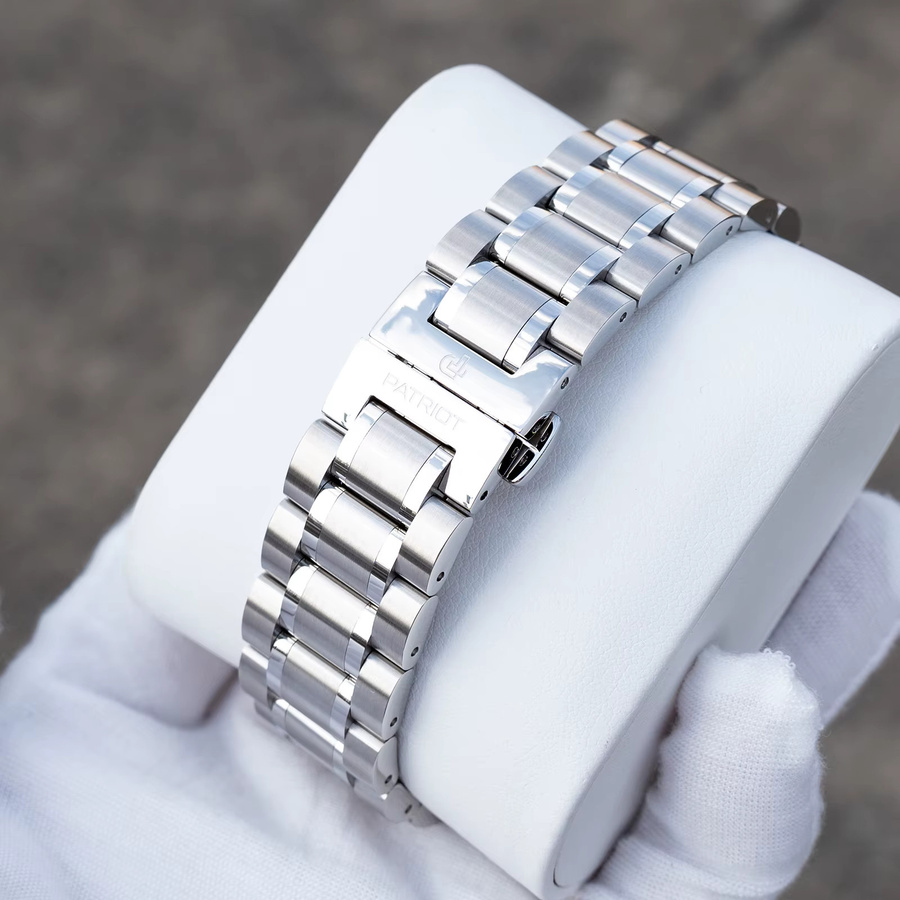 Patriot Automatik-Armbanduhr Edelstahl, Blau, Herren - Bild 4