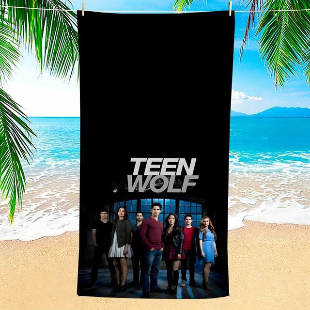 T-Teen Wolfs Handtuch aus Mikrofaser in Schwarz, schnelltrocknend und sandfrei, B/H: 60 x 35 cm - Bild 1