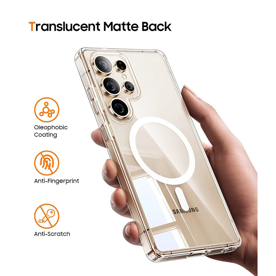 Vanveet MagSafe Handyhülle für Samsung Galaxy S26 Ultra S25 S24 S23 FE Transparent Magnetische Schutzhülle - Bild 2