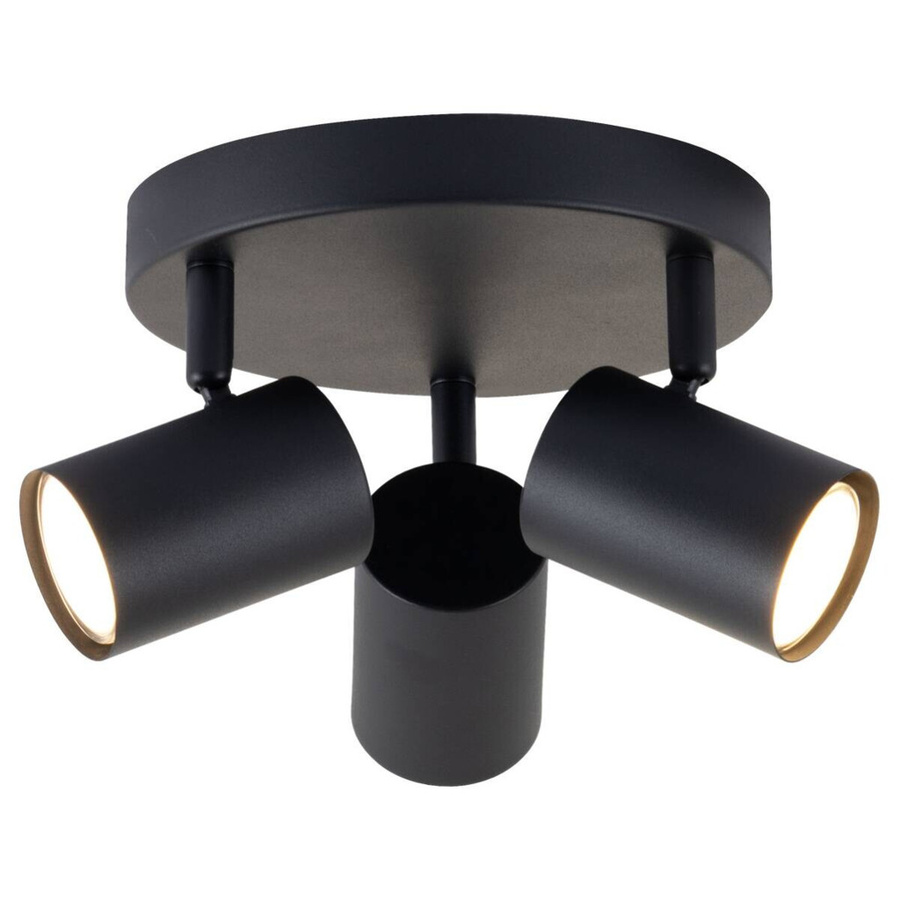Pocoline Spotrondell Thanina Deckenleuchte 3-flg. Schwarz Metall H: 12 cm, B: 27,5 cm, GU10 - Bild 4