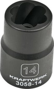 Kraftwerk Ausdreh-Stecknuss 1/2 Zoll 14 mm in Schwarz - Bild 1