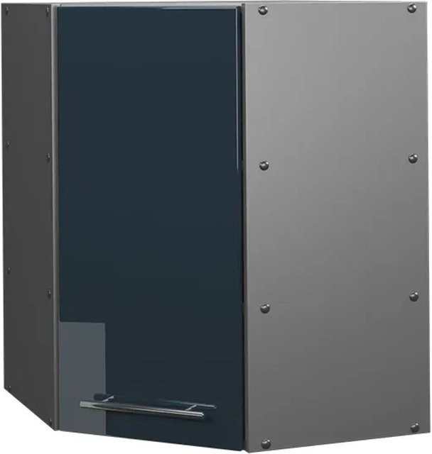 Vicco Eckhängeschrank Fame-Line Küchen-Eckschrank Anthrazit Dunkelblau Hochglanz Breite: 57 cm, Höhe: 52 cm, Tiefe: 24,12 cm - Bild 2