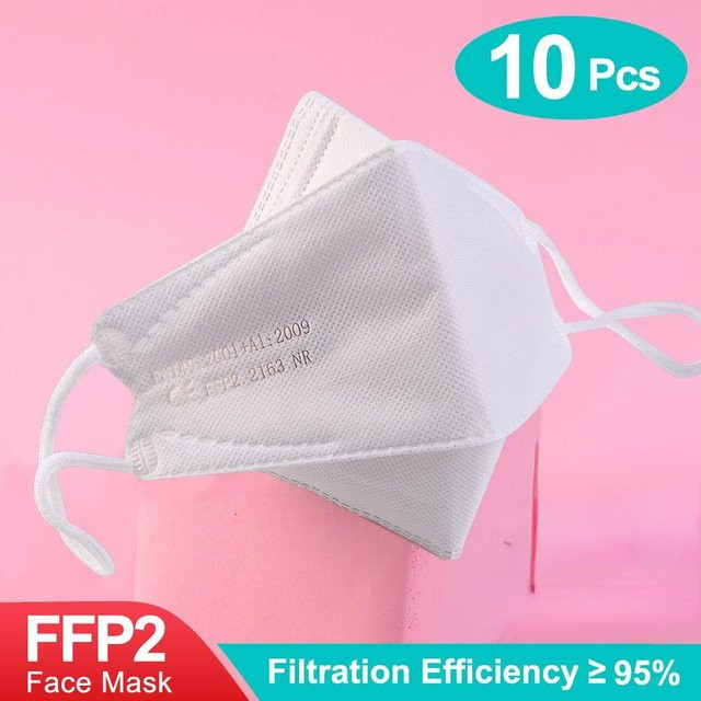 Febell FFP2 Atemschutzmasken wiederverwendbar, 10 Stück, Weiß - Bild 1