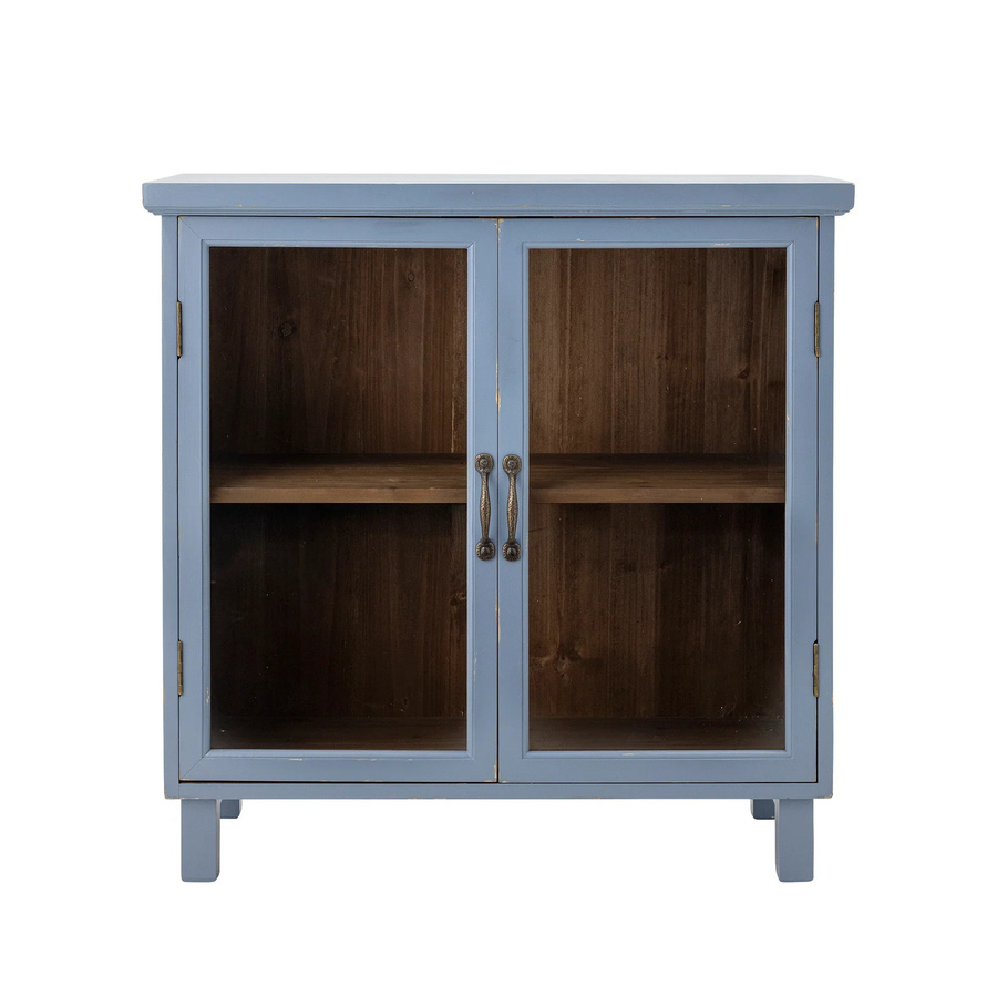 Bloomingville Schrank Hazem aus blauem Fichtenholz mit Glastüren, B/T/H: 80 x 80 x 35 cm - Bild 1
