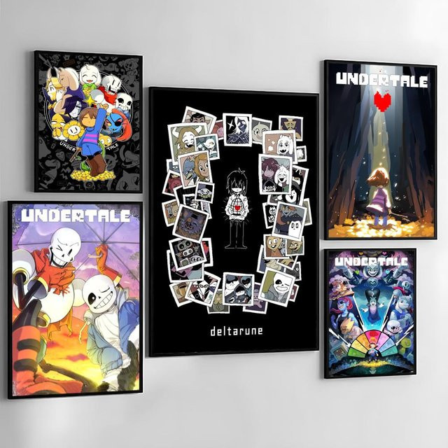 Hot Pixel Games Undertale Wandaufkleber, wasserfester und selbstklebender Poster-Wandsticker in Schwarz und Multicolour, B: 20,0 cm, H: 15,0 cm - Bild 1