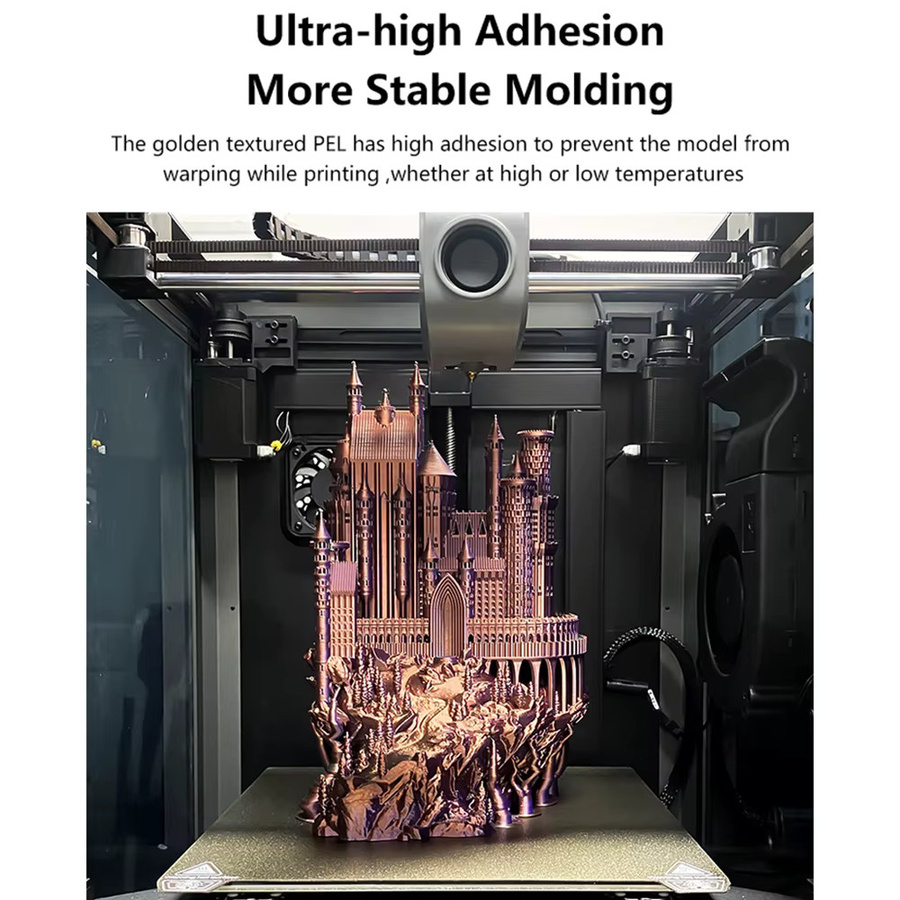 Qiilu 3D-Bauplatte mit strukturierter PEI-Oberfläche und glattem PET für FDM-3D-Drucker, kompatibel mit Ender-3 S1, Ender-3 S1 Pro, End-5 S1 und K1, Farbe: Gelb - Bild 4